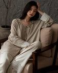 Lian Loungewear women's cotton pyjamas set featuring a comfortable, relaxed fit for cozy home wear and sleep.