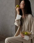 Lian Loungewear women's cotton pyjamas set featuring a comfortable, relaxed fit for cozy home wear.