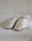 Breathable Mesh Embroidered Slippers – Lightweight House Shoes with Oriental Floral Design Indoor Slippers for Women, Kimono Robe Shoes