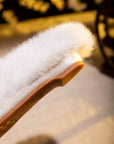 Embroidered Lotus Slippers: Silk Blend Faux Fur Mules - Oriental House Shoes