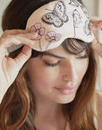 Embroidered Silk Eye Mask – Butterfly & Floral Design | Lian Collection