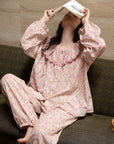 Embroidered Cotton Pajama Set (Button‑Up) | Sweet Floral | Lian