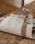 Woven Cotton‑Linen Christmas Placemats – Fringe Set of 2 | Lian Collection