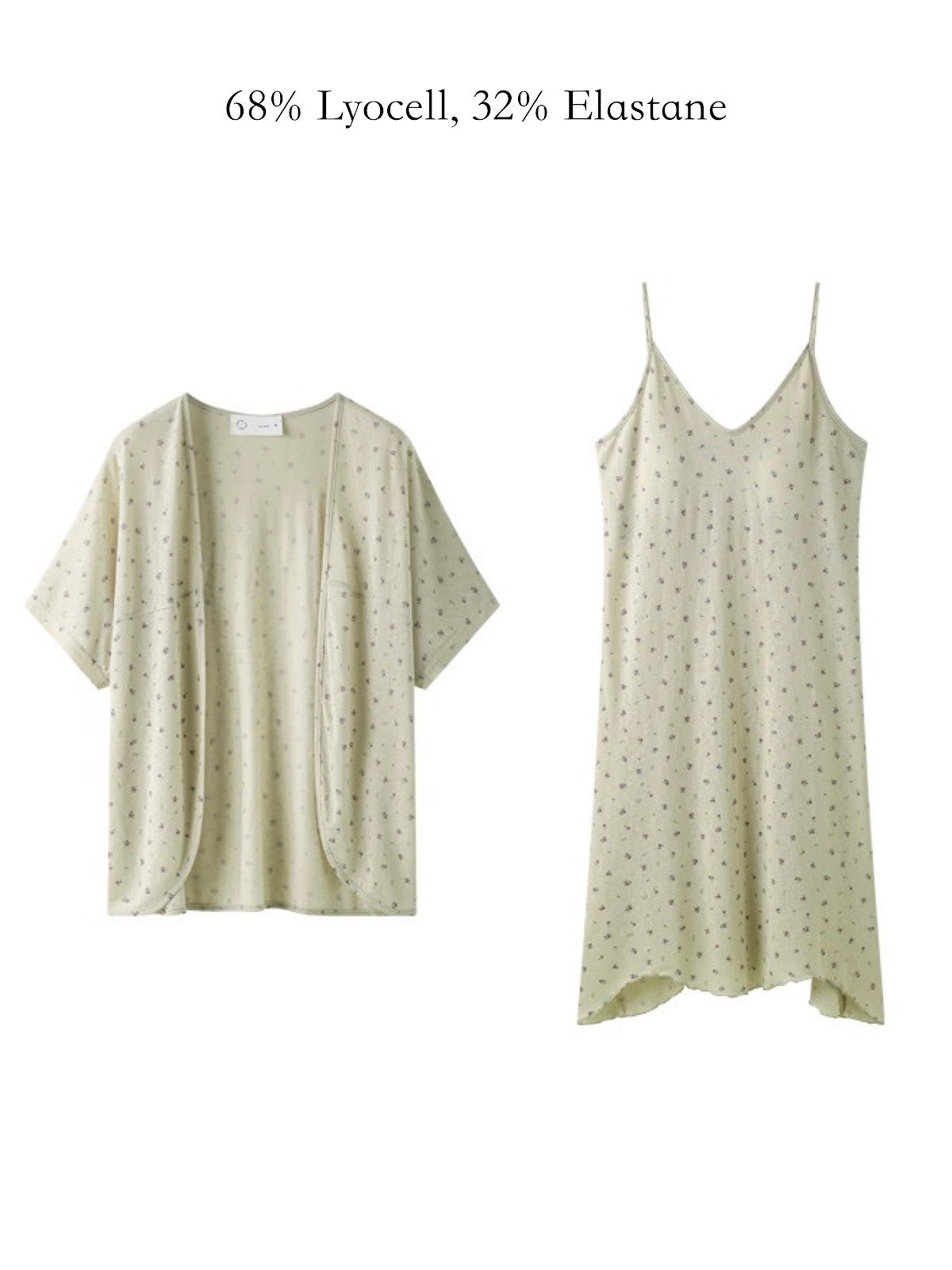 Lian Loungewear botanical Lyocell two-piece nightdress set
