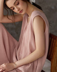 Pink lace cotton gauze cami slip dress