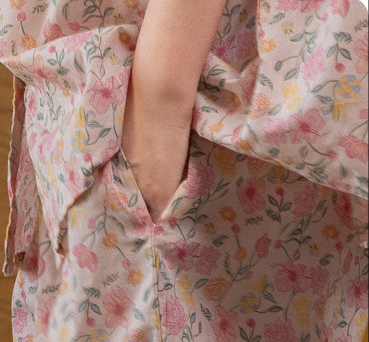 Embroidered Cotton Pajama Set (Button‑Up) | Sweet Floral | Lian