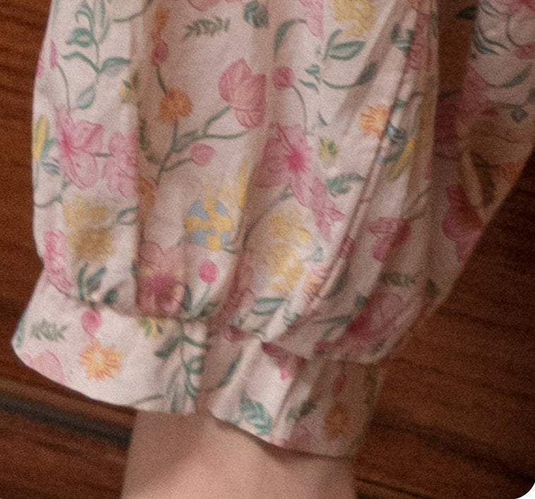 Embroidered Cotton Pajama Set (Button‑Up) | Sweet Floral | Lian