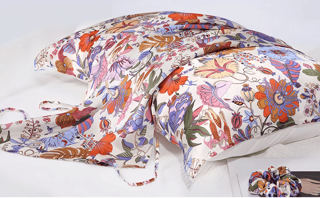 Summer Garden Silk Pillowcase/Damask Pillowcase/Soft silk pillow for beauty sleep: perfect for hair and skin/Idea gift for Mother's day - Lian
