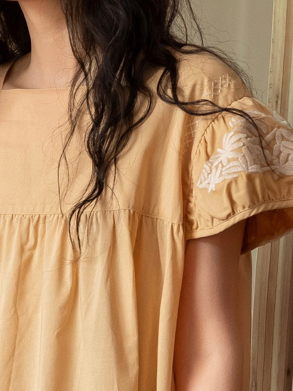 Cotton nightdress embroidery detail