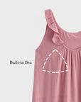 Breathable cotton gauze nightgown detail
