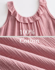 Cotton gauze cami slip dress in rose pink