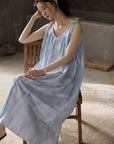 Blue cotton cami nightdress