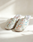 Embroidered Bamboo-Lined Slippers – Summer Indoor Mules | Lian Collection
