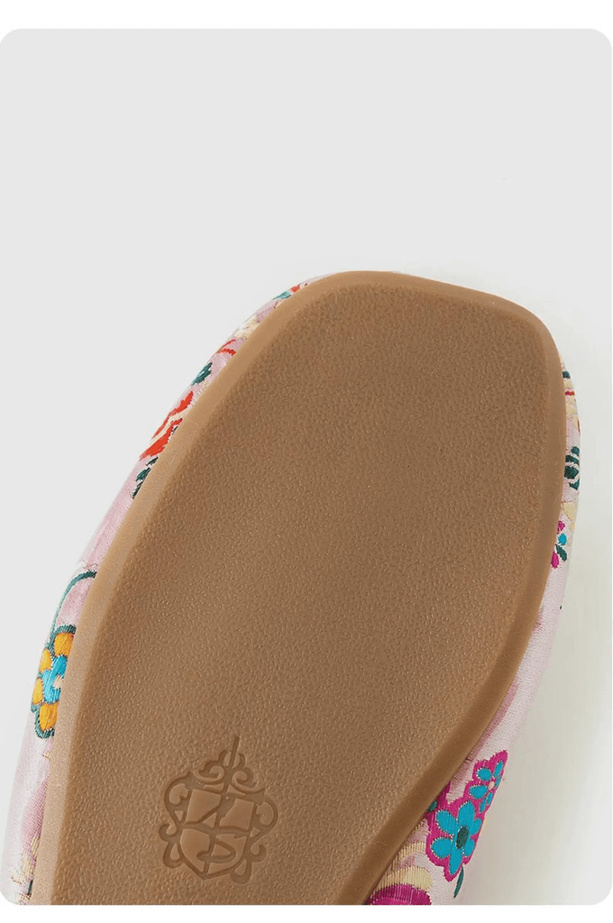 Oriental Embroidered Women's Slippers - Winter Indoor House - Pink - Lian