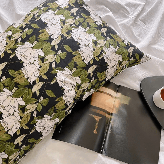 Rose Flower Mulberry ilk Pillowcases , Floral Pattern 6A Grade 22 momme Mulberry Silk - Lian