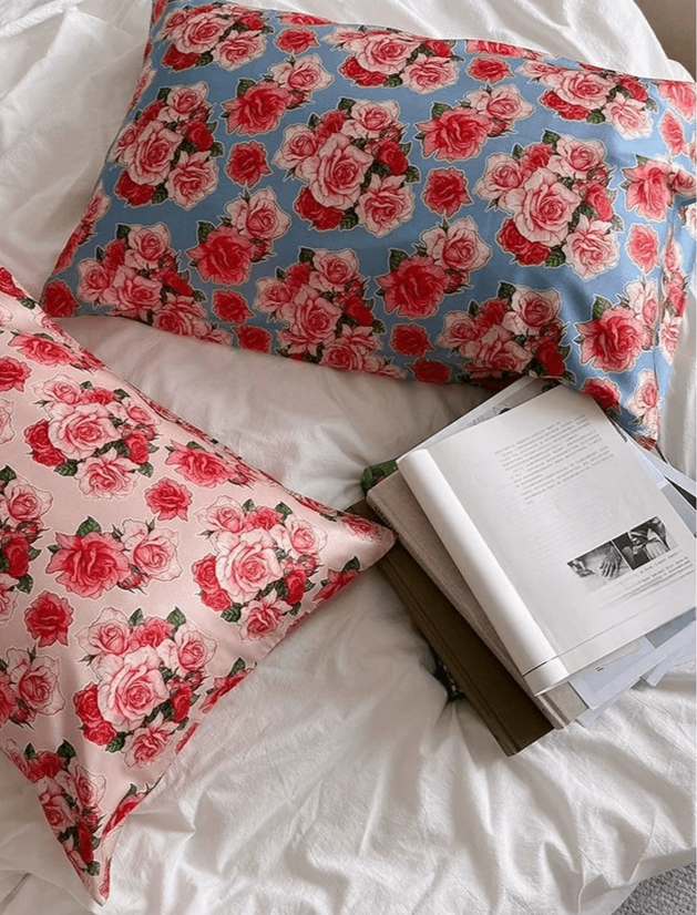 Blooming Rose Mulberry Silk Pillowcase - Luxurious Floral Silk Bedding for Enhanced Beauty Sleep - Lian