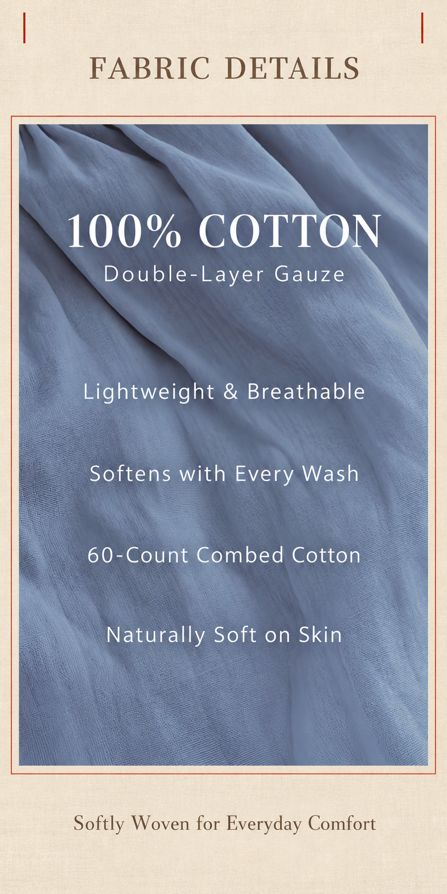 Cotton Gauze Sleepwear – Lavender Blue Floral Embroidery (Nightgown or Set) | Lian Collection