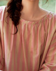 Long Sleeve Bamboo Cotton Pajama Set – Pink & Yellow Stripe | Lian Collection