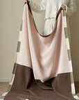 Cotton Blend Throw Blanket – Colour Block | Lian Collection