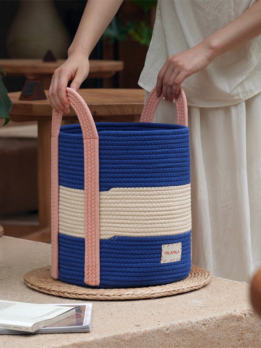 Woven Cotton Rope Storage Basket – Handles | Lian Collection
