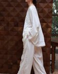 Cotton Gauze Nightwear – Lace Trim & Floral Embroidery (Nightdress or Set) | Lian Collection