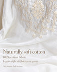 Cotton Gauze Nightwear – Lace Trim & Floral Embroidery (Nightdress or Set) | Lian Collection