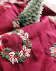 Embroidered Christmas Table Runner – Rustic Holiday Motifs | Lian Collection
