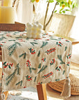 Embroidered Christmas Table Runner – Rustic Holiday Motifs | Lian Collection