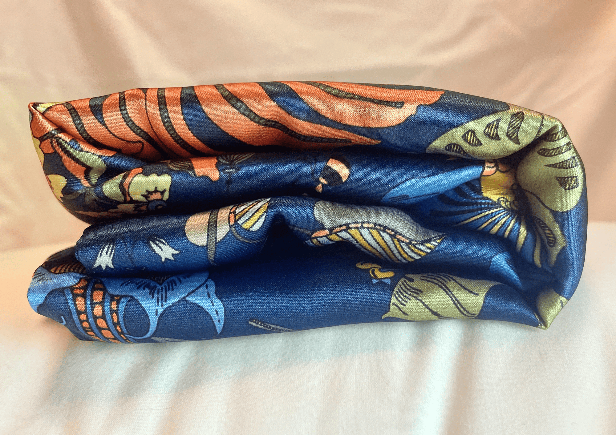 Rococo Garden Silk Pillowcase House Warming Gift Blue Silk Pillow of Luxury Bedding by Handmade Silk Gift for Her - Lian