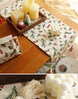 Embroidered Christmas Table Runner – Rustic Holiday Motifs | Lian Collection