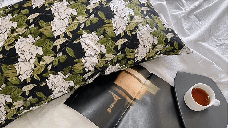 Rose Flower Mulberry ilk Pillowcases , Floral Pattern 6A Grade 22 momme Mulberry Silk - Lian