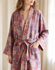 Double‑Layer Gauze Cotton Kimono Robe – Artisan Print | Lian Collection