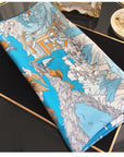 Blue Silk Scarf Blue and Beige Inspired by Chinese Mythology Dual Colours Scarf Gift for Her Gift for Birthday Perfect Gift for Valentine’s