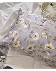 Light Purple Flower Silk Pillowcase – 22MM Mulberry Silk pillowcase with Matching Eye Mask – Luxury Silk Bedding for New Home Owner