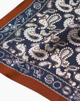 Handcrafted Men's Silk Scarf with Scarf Ring | Dapper Silk Kerchief for Suit Accessory for Men Handmade Scarf Gift Father's Day Gift