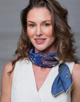 Zodiac Silk Scarves - Tarot Spiritual Gifts - Women's Silk Scarves-Gifts for Mother's day-Blue Silk Scarves - Cashmere Scarves