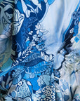 Customized Silk Scarf for Summer 90cm Handmade Silk Shawl Top Ideal for Beach Holiday Gift for Her Blue Artisan Beachwear