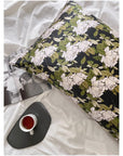 Luxury 100% Silk Pillowcase | White Rose Floral Print | Zipper Closure | Hypoallergenic & Anti-Frizz  | Pillowcase for Skin Care