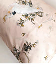 Luxury Silk Pillowcase, Minimalist Cockatoo Design, Vintage-Inspired Cottagecore Bedding, Envelope Closure, Soft & Hypoallerenic Pillow Case