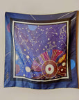 Zodiac Silk Scarves - Tarot Spiritual Gifts - Women's Silk Scarves-Gifts for Mother's day-Blue Silk Scarves - Cashmere Scarves