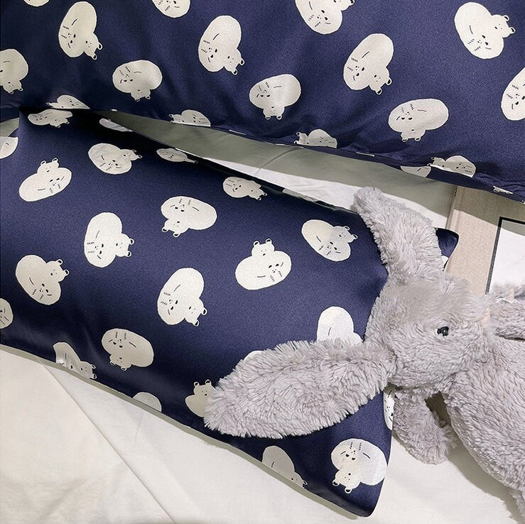 Mulberry Silk Pillowcase for Children and Adults Two Size Option Animal Pattern Silk Pillow Case for New Babies Gift for New Parents
