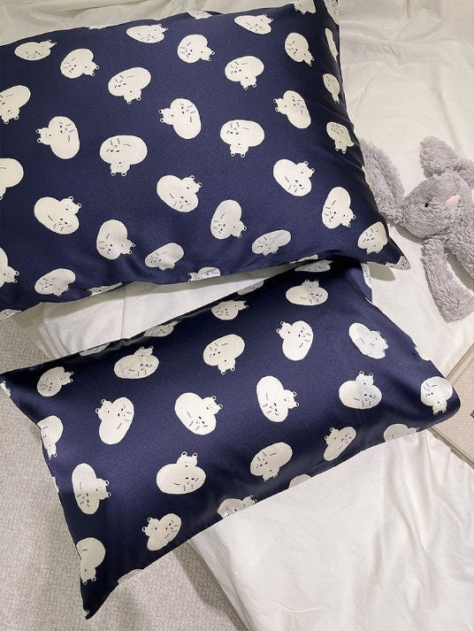 Mulberry Silk Pillowcase for Children and Adults Two Size Option Animal Pattern Silk Pillow Case for New Babies Gift for New Parents