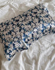100% Silk Pillowcase Blue & WhiteOriental Lily for Luxury Silk Bedding Luxury Gift for Housewarming Gift for Wife Birthday Gift for her