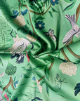 Silk Pillowcase Vintage Oriental Crane & Floral Print – 100% Pure Mulberry Silk, Luxury Bedding for Skin & Hair, Gift for Her, Gift for Mother’s Day
