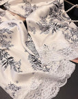 Luxury Oriental Style Silky Pajamas for Summer – Elegant Floral Loungewear with Lace Trim – Women Loungewear | Silk Kimono Robe