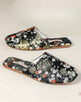 Kimono Slippers for Women All Season Slipper Qipao-Inspired Embroidered House Shoes | Floral Silk Indoor Slippers Housewarming Gift Idea