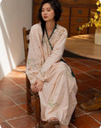 Luxury Cotton Robe for Women Christmas gift for Her All-Season Long Sleeve Lounge Robe, Winter Bathrobe for Indoor and Outdoor Wear