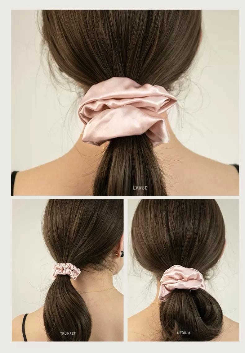 Luxury 22mm Mulberry Silk Hair Scrunchies Set – Gentle, No-Crease Hair Ties for Women – Multiple Sizes &amp; Colors – Perfect Bridesmaids Gift