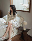 Luxurious silk pyjamas set with a charming Easter bunny design for a festive touch.