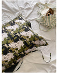 Luxury 100% Silk Pillowcase | White Rose Floral Print | Zipper Closure | Hypoallergenic & Anti-Frizz  | Pillowcase for Skin Care